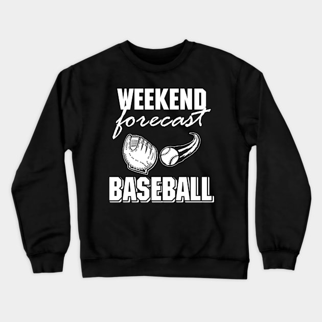 Weekend Forecast Baseball Crewneck Sweatshirt by paola.illustrations
